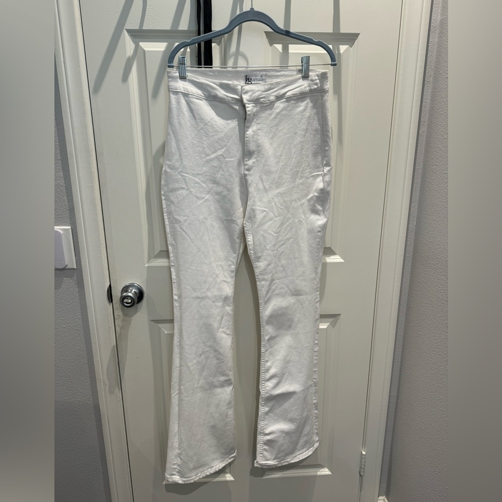 Zara white skinny flare jeans